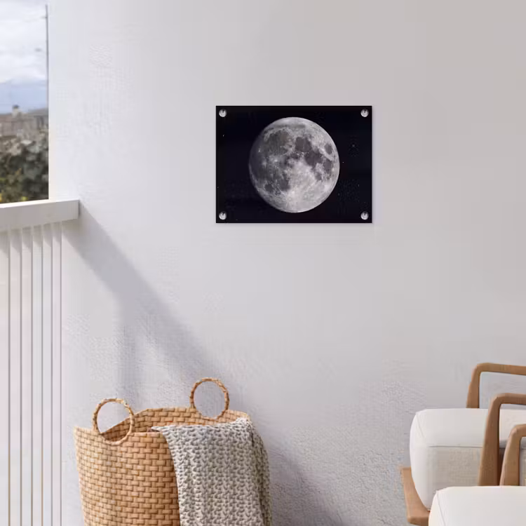 Gartenposter - Mond – Sterne – Weltraum - Maan - Sterren - Ruimte tuinposter los doek klein