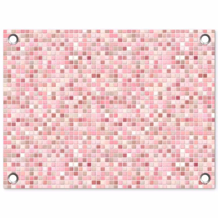 Mozaïek - Patroon - Roze tuinposter los doek klein 239 -3d