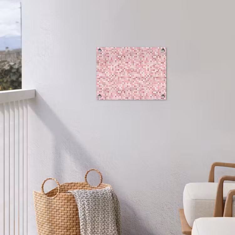 Mozaïek - Patroon - Roze tuinposter los doek klein 239 -sfeer8