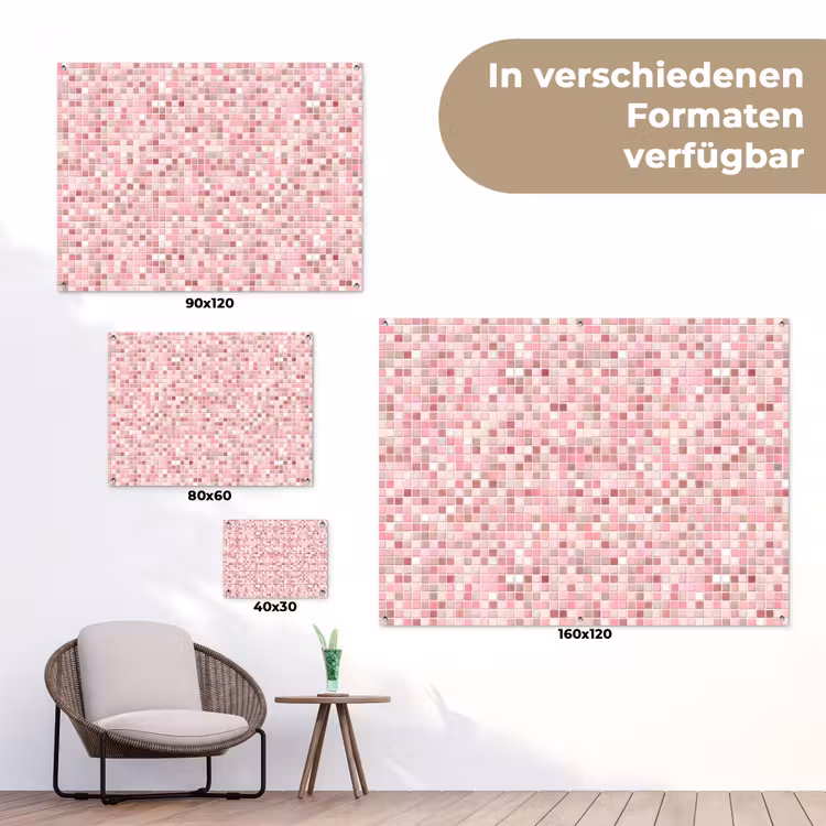 Mozaïek - Patroon - Roze tuinposter los doek klein 239 -Xsfeer9_DE