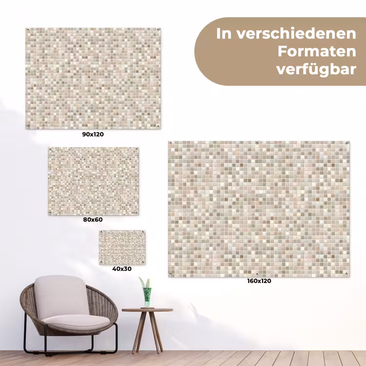 Mozaïek - Patroon- Taupe tuinposter los doek klein 239 -Xsfeer9_DE