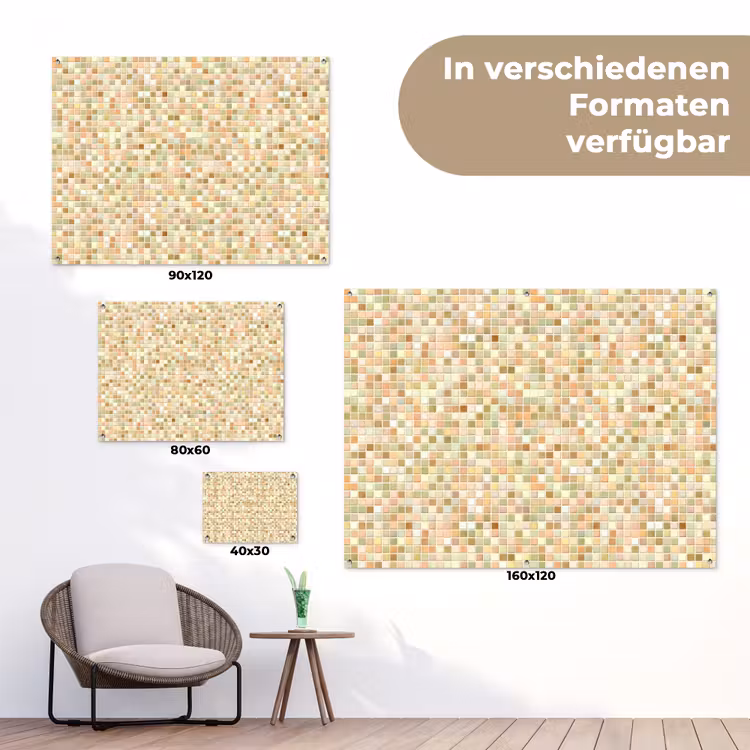 Mozaïek - Patroon - Terracotta tuinposter los doek klein 239 -Xsfeer9_DE