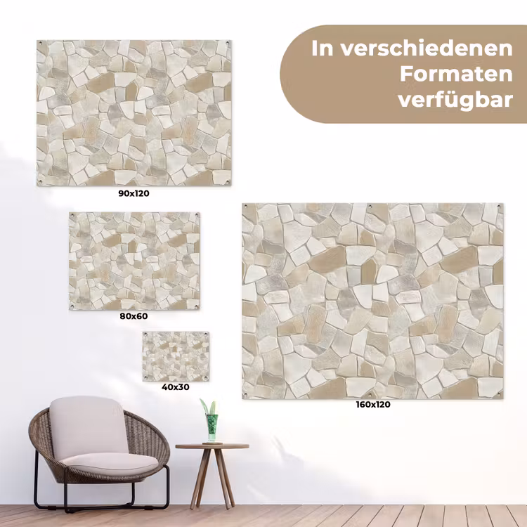 Mozaïek - Stenen - Beige tuinposter los doek klein 239 -Xsfeer9_DE