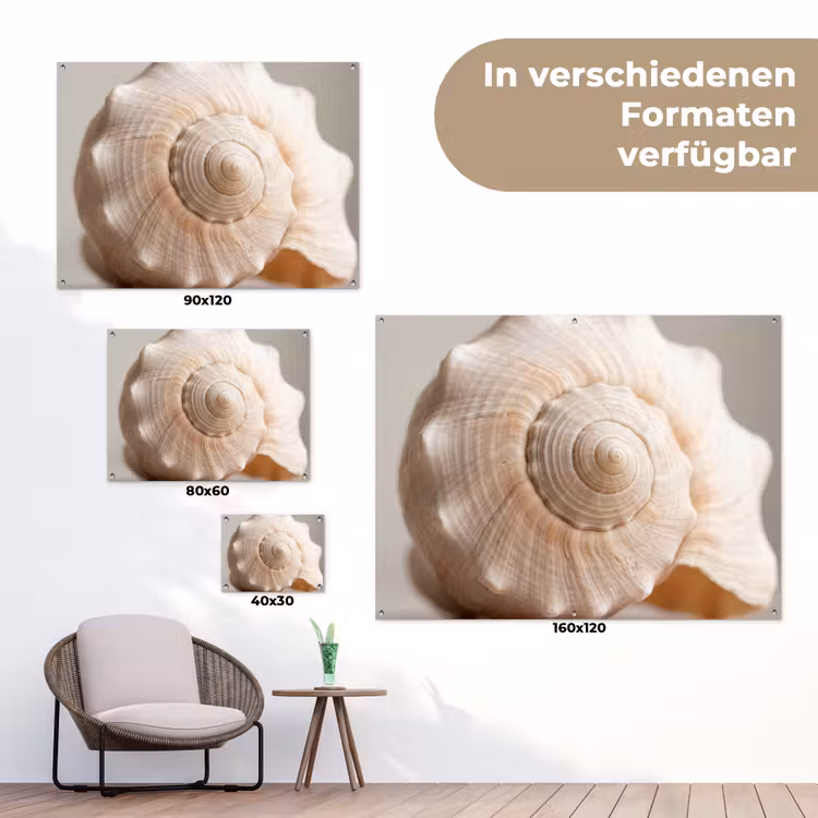 Schelp - Detail - Beige tuinposter los doek klein -Xsfeer9_DE