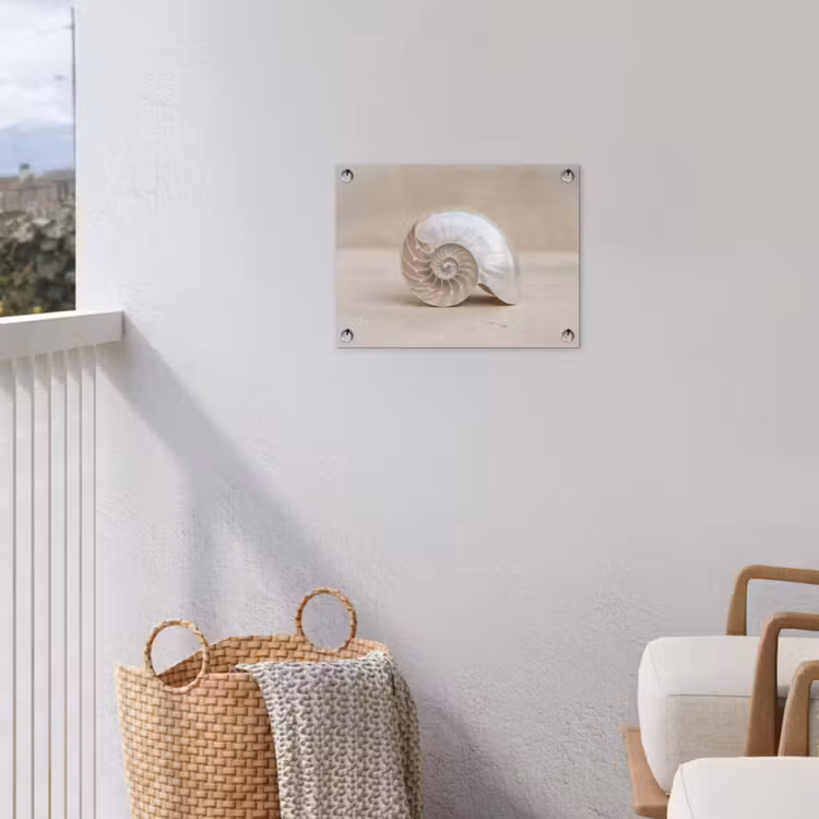 Schelp - Spiraal - Beige tuinposter los doek klein -sfeer8