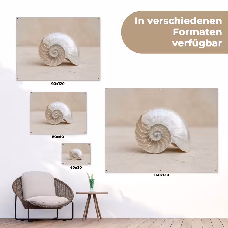 Schelp - Spiraal - Beige tuinposter los doek klein -Xsfeer9_DE