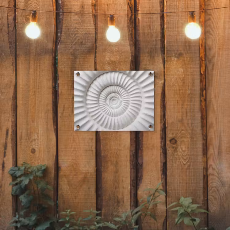 Schelp - Spiraal - Wit tuinposter los doek klein -sfeer1