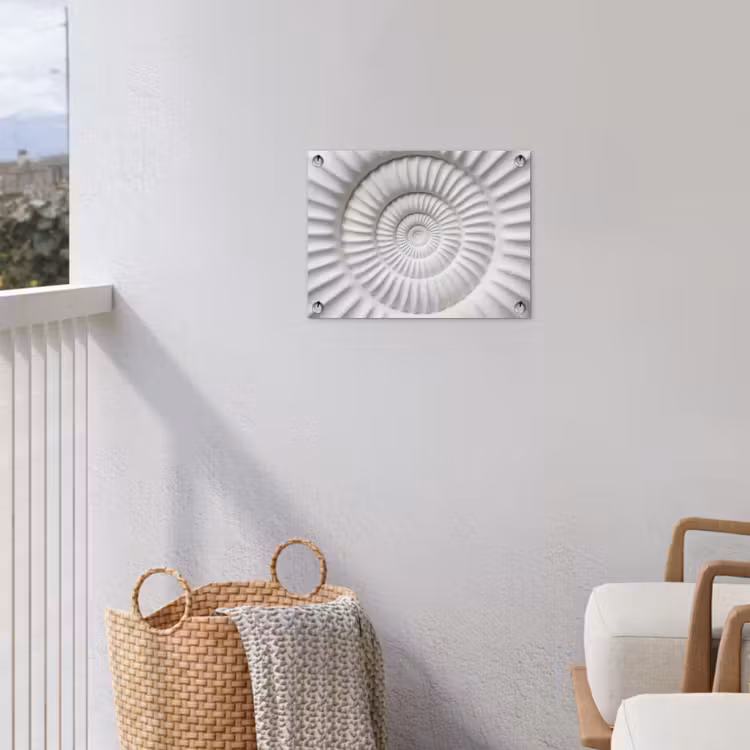 Schelp - Spiraal - Wit tuinposter los doek klein -sfeer8
