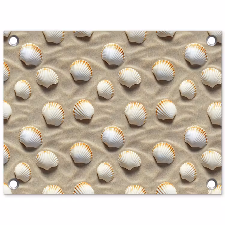 Schelpen - Zand - Maritiem tuinposter los doek klein 239 -3d