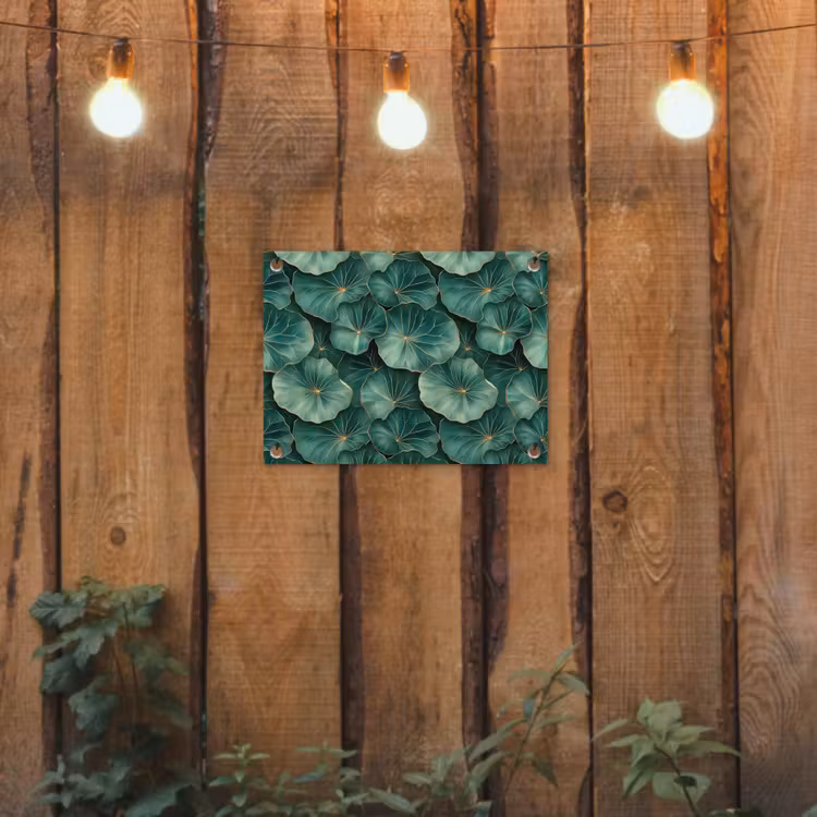 Patroon - Bladeren - Groen tuinposter los doek klein 239 -sfeer1