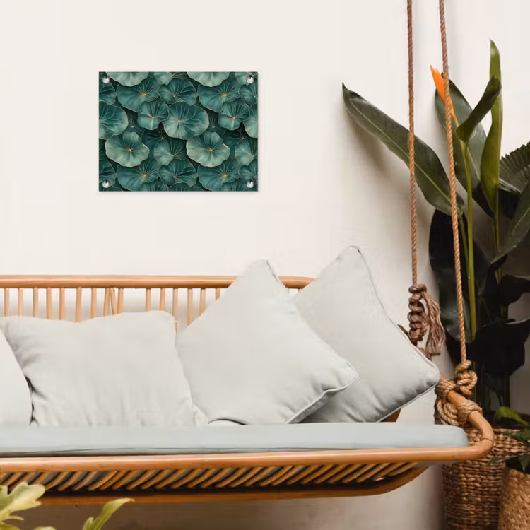 Patroon - Bladeren - Groen tuinposter los doek klein 239 -sfeer7