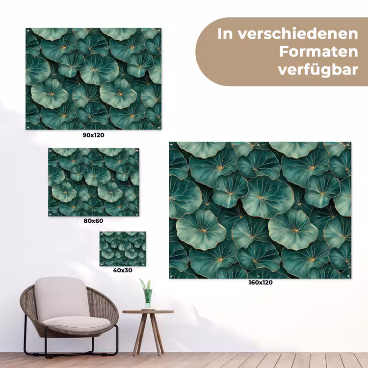 Patroon - Bladeren - Groen tuinposter los doek klein 239 -Xsfeer9_DE