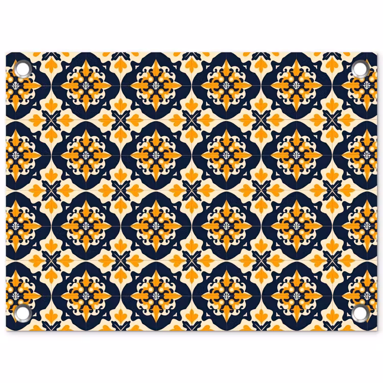 Patroon - Siertegel - Kleurrijk tuinposter los doek klein 239 -3d