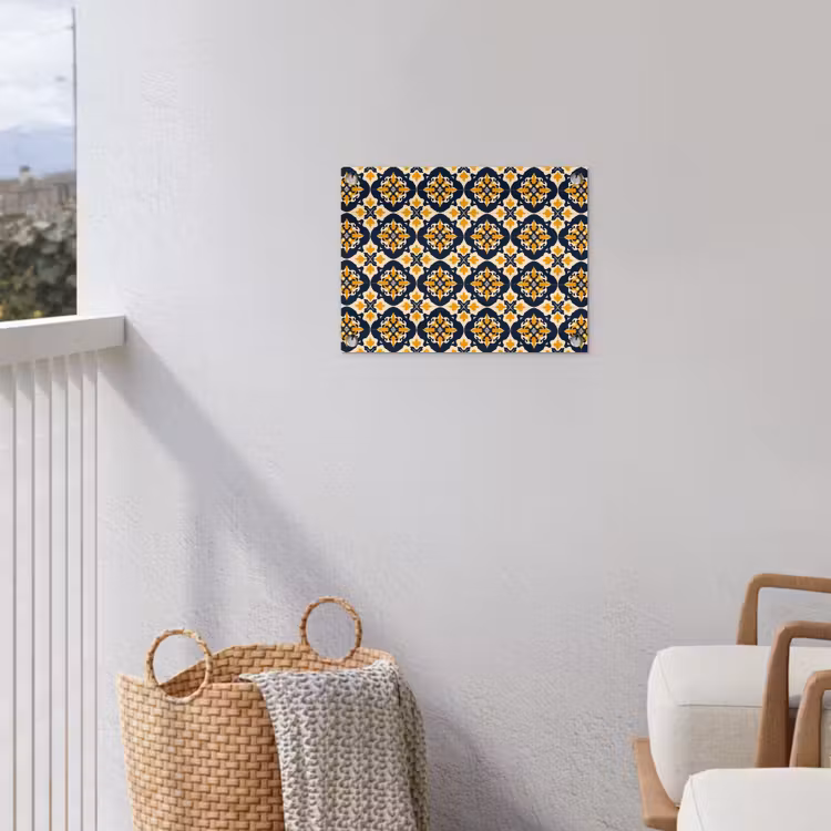 Patroon - Siertegel - Kleurrijk tuinposter los doek klein 239 -sfeer8
