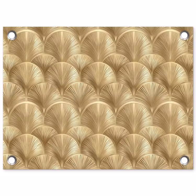 Patroon - Waaier - Goud tuinposter los doek klein 239 -3d