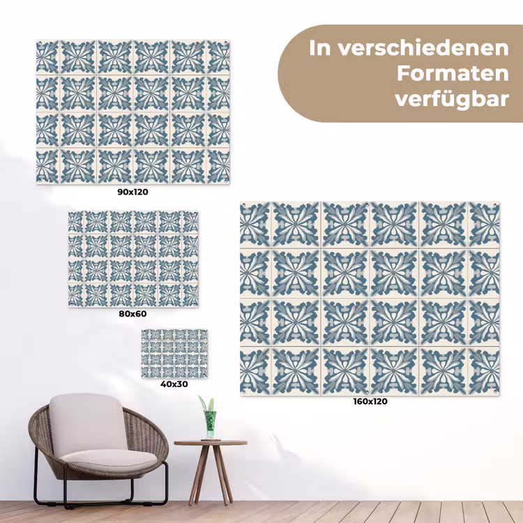 Dessin - Tegel - Blauw tuinposter los doek klein 239 -Xsfeer9_DE