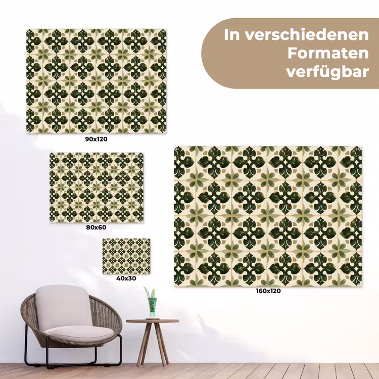 Patroon - Tegel - Groen tuinposter los doek klein 239 -Xsfeer9_DE