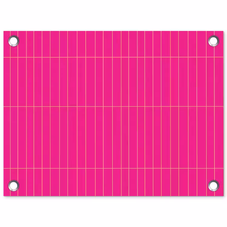 Patroon - Tegel - Magenta - Roze tuinposter los doek klein 239 -3d