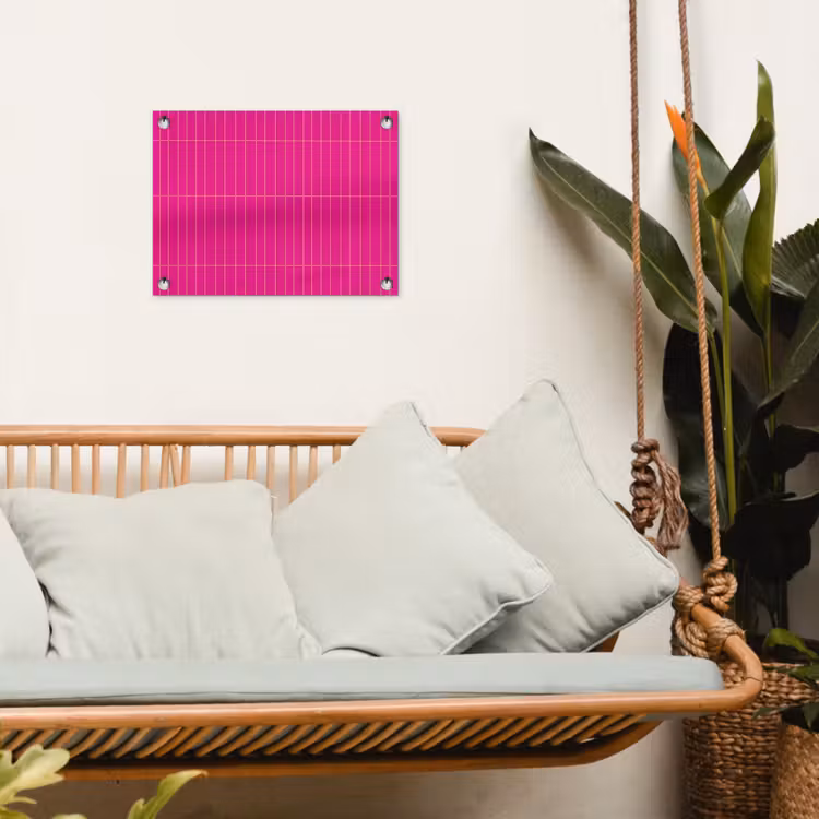 Patroon - Tegel - Magenta - Roze tuinposter los doek klein 239 -sfeer7