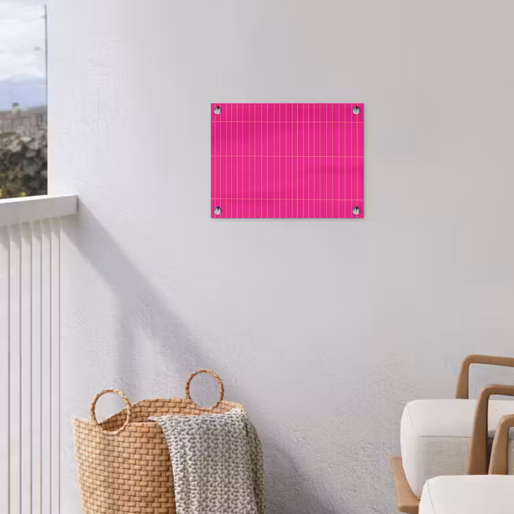 Patroon - Tegel - Magenta - Roze tuinposter los doek klein 239 -sfeer8