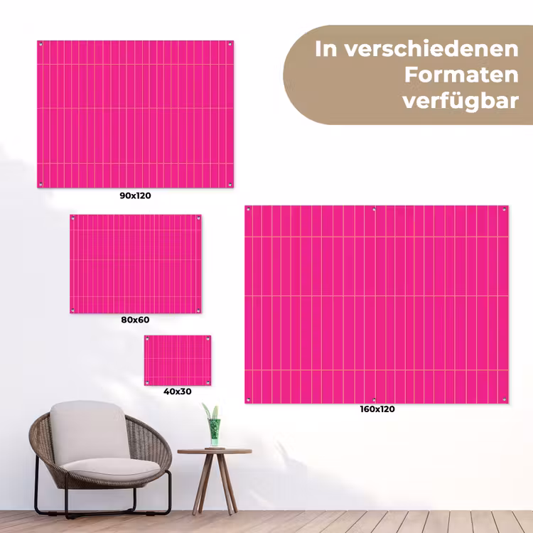 Patroon - Tegel - Magenta - Roze tuinposter los doek klein 239 -Xsfeer9_DE