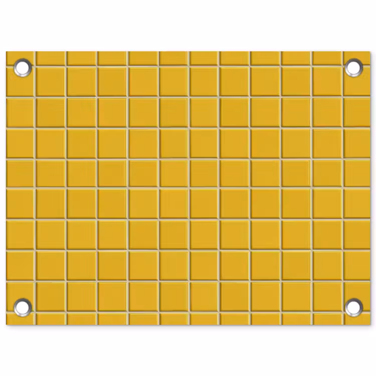 Patroon - Tegel - Okergeel tuinposter los doek klein 239 -3d