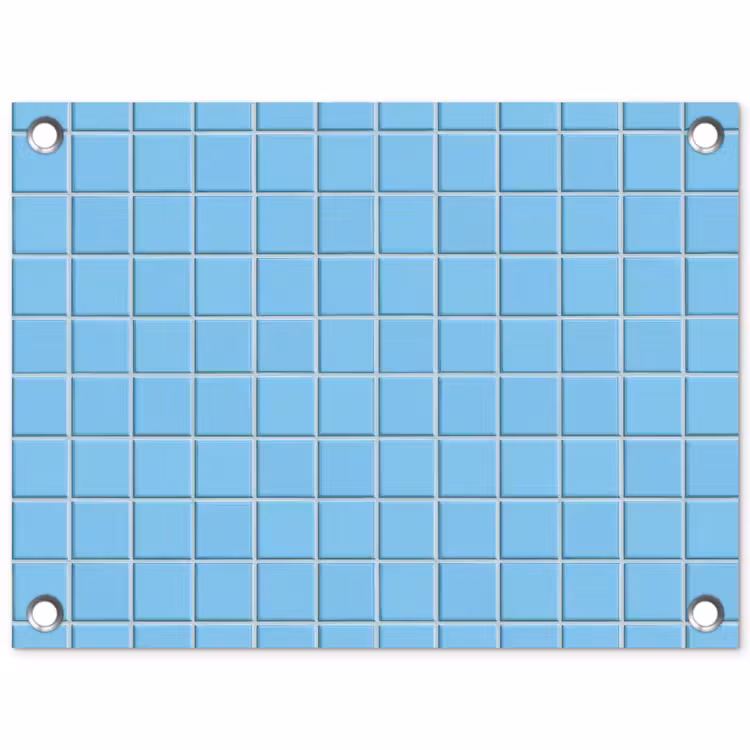 Patroon - Tegel - Pastel - Blauw tuinposter los doek klein 239 -3d