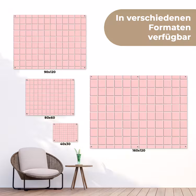 Patroon - Tegel - Pastelroze tuinposter los doek klein 239 -Xsfeer9_DE