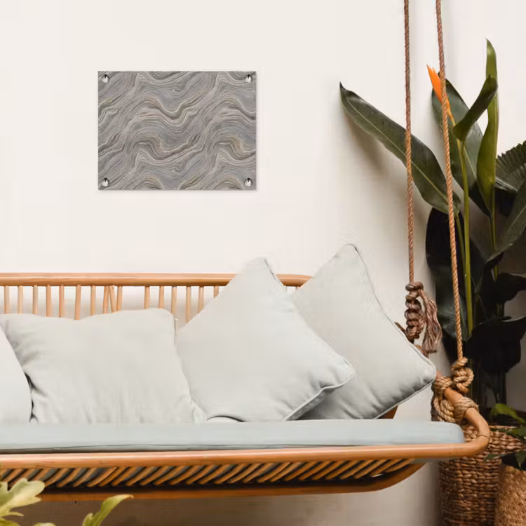 Patroon - Sereen - Paars - Groen tuinposter los doek klein 239 -sfeer7
