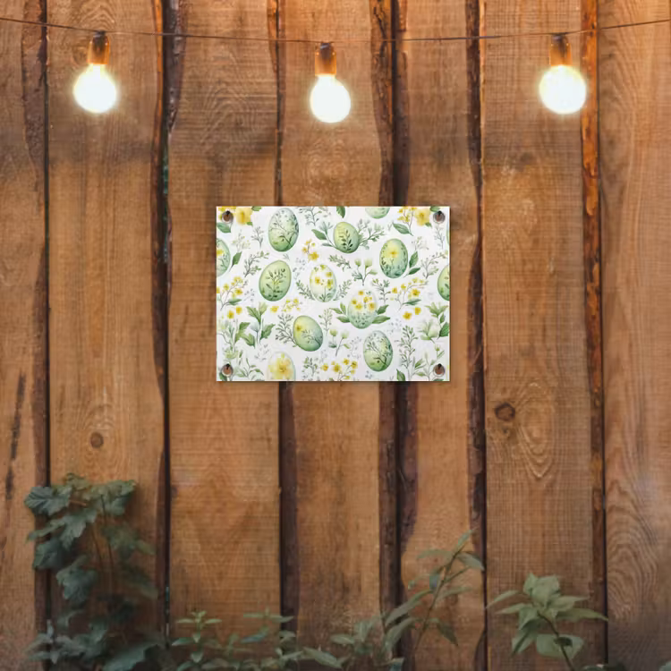 Patroon - Groen - Eieren tuinposter los doek klein -sfeer1