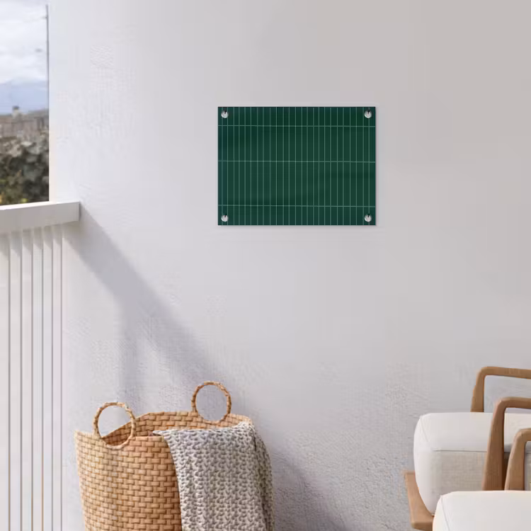 Patroon - Tegels - Donkergroen tuinposter los doek klein 239 -sfeer8