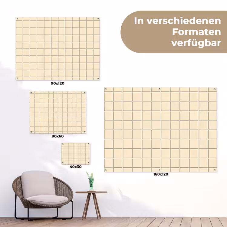 Patroon - Tegels - Gebroken - Wit tuinposter los doek klein 239 -Xsfeer9_DE