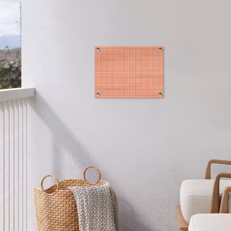 Patroon - Tegels - Perzik tuinposter los doek klein 239 -sfeer8