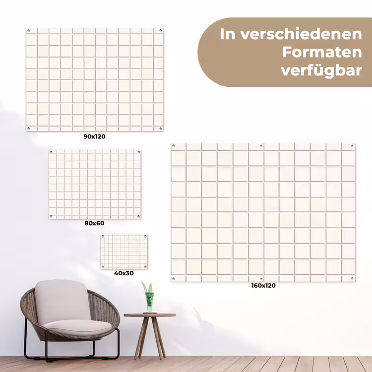 Patroon - Tegels - Wit tuinposter los doek klein 239 -Xsfeer9_DE