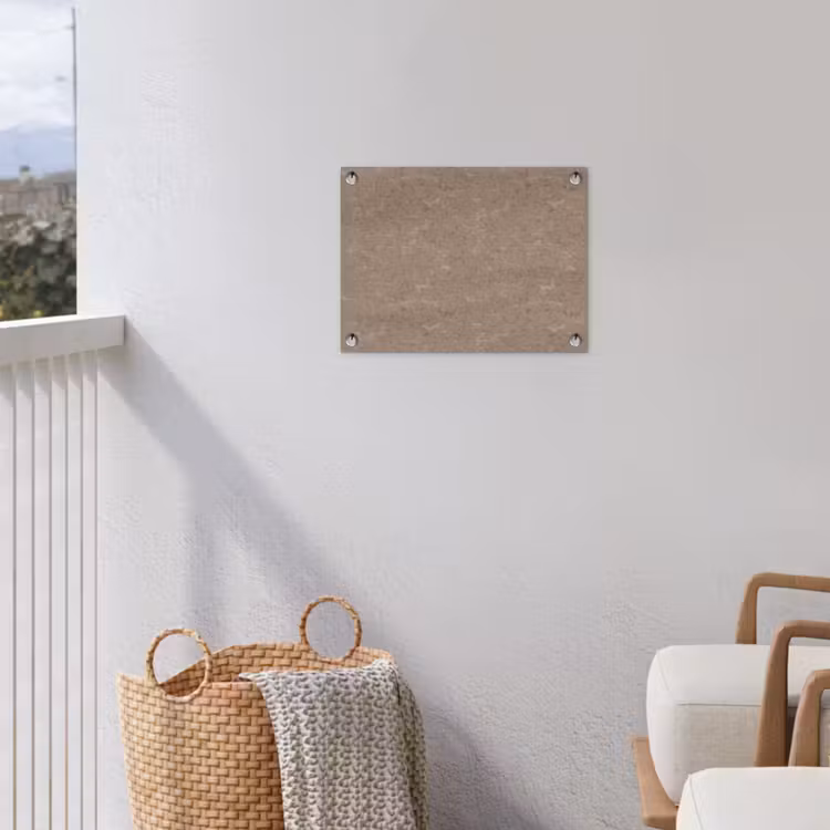 Patroon - Kalksteen - Beige tuinposter los doek klein 239 -sfeer8