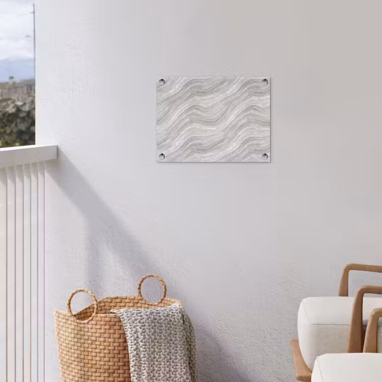 Patroon - Helder - Wit - Grijs tuinposter los doek klein 239 -sfeer8