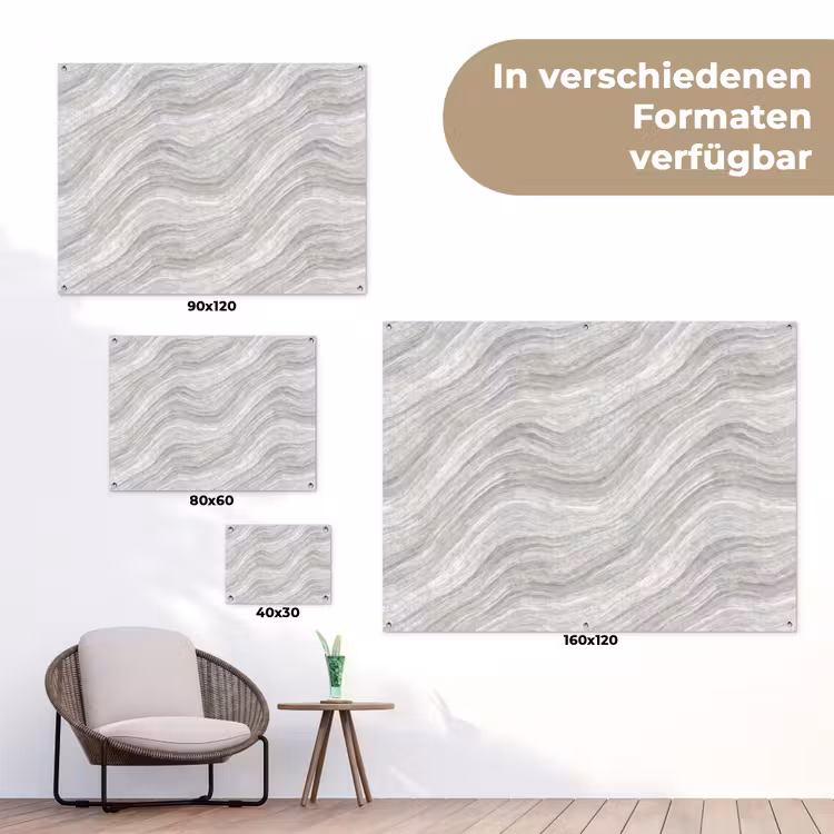 Patroon - Helder - Wit - Grijs tuinposter los doek klein 239 -Xsfeer9_DE