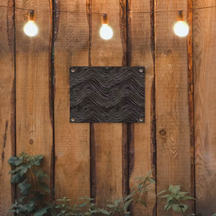 Patroon - Contrast - Antraciet tuinposter los doek klein 239 -sfeer1