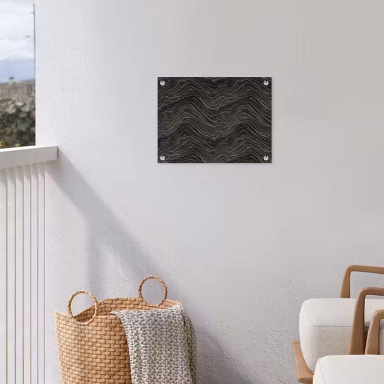 Patroon - Contrast - Antraciet tuinposter los doek klein 239 -sfeer8