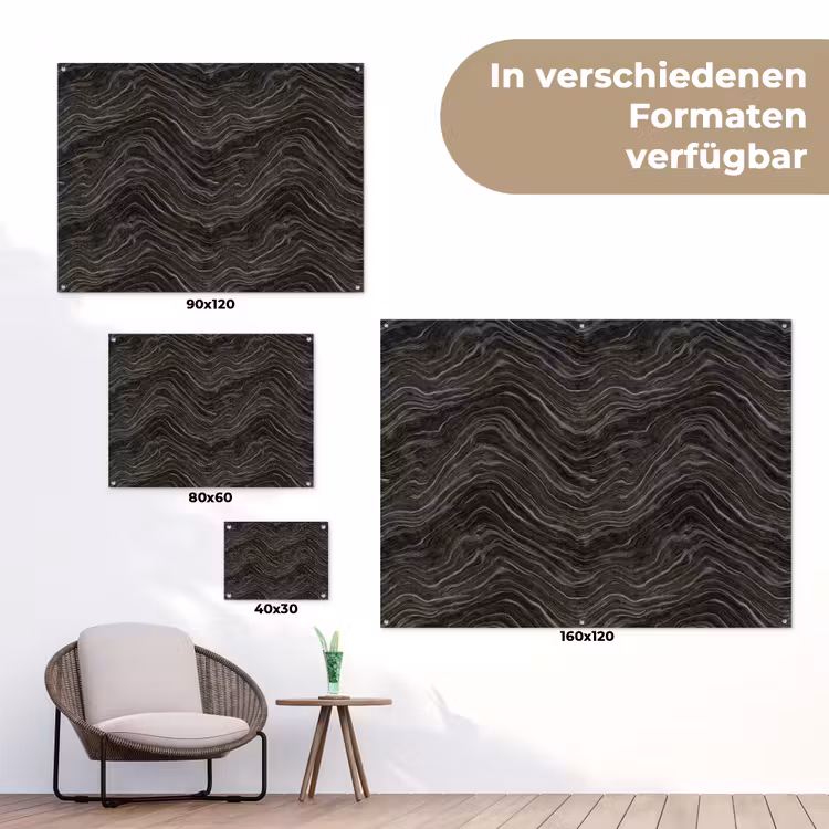 Patroon - Contrast - Antraciet tuinposter los doek klein 239 -Xsfeer9_DE