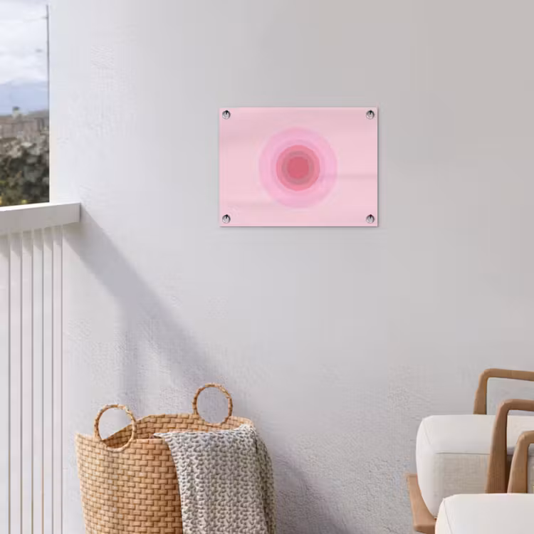 Patroon - Cirkels - Abstract - Roze - Modern tuinposter los doek klein -sfeer8