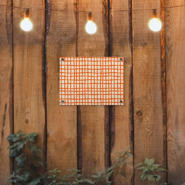 Patroon - Lijnen - Oranje tuinposter los doek klein 239 -sfeer1