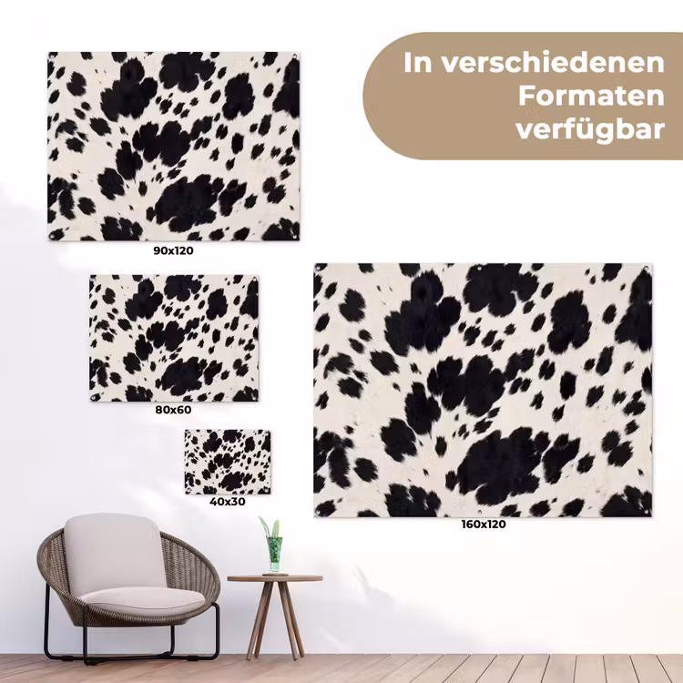 Patroon - Vacht - Zwart - Wit tuinposter los doek klein -Xsfeer9_DE