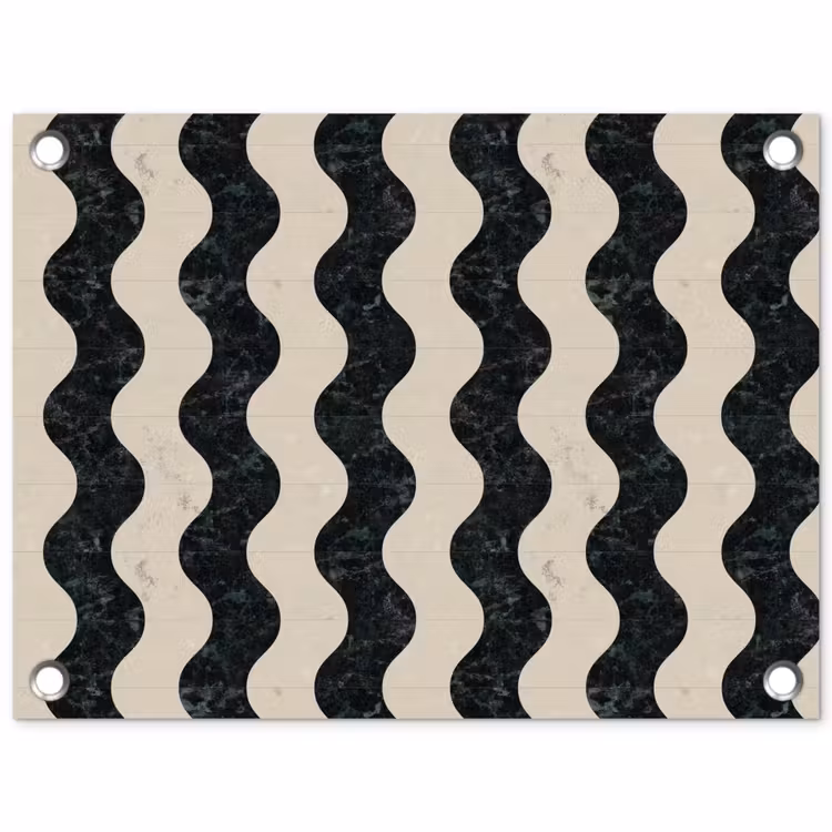 Patroon - Marmer - Groen - Cremé tuinposter los doek klein 239 -3d