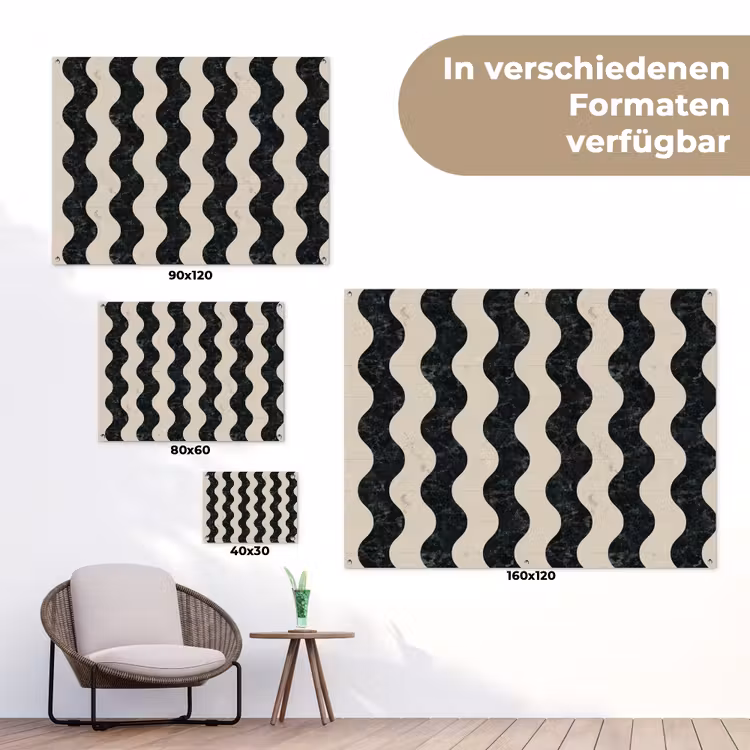 Patroon - Marmer - Groen - Cremé tuinposter los doek klein 239 -Xsfeer9_DE