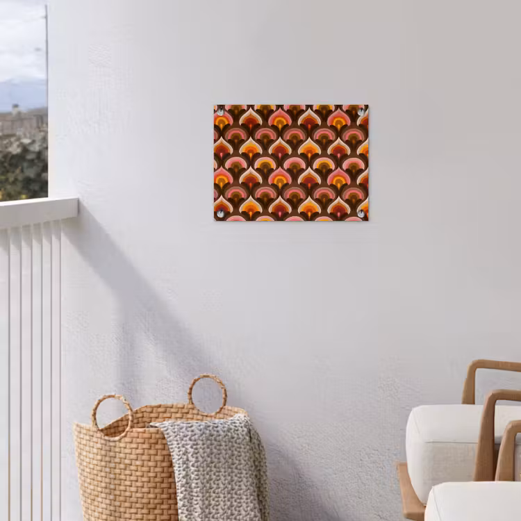 Patroon - Retro - Kleurrijk tuinposter los doek klein 239 -sfeer8