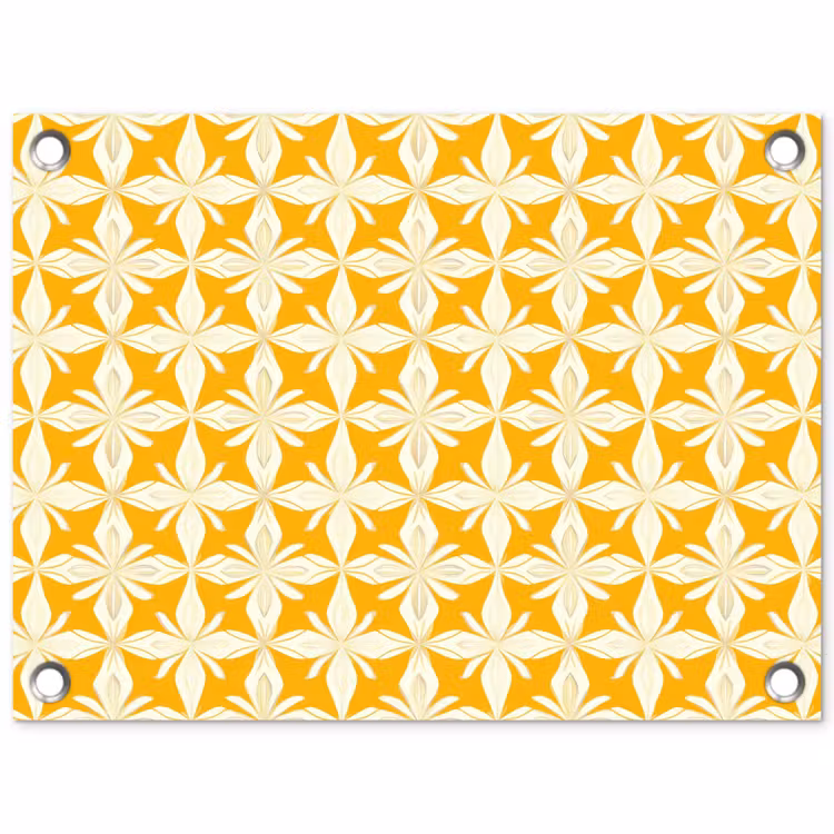 Patroon - Retro - Geel tuinposter los doek klein 239 -3d