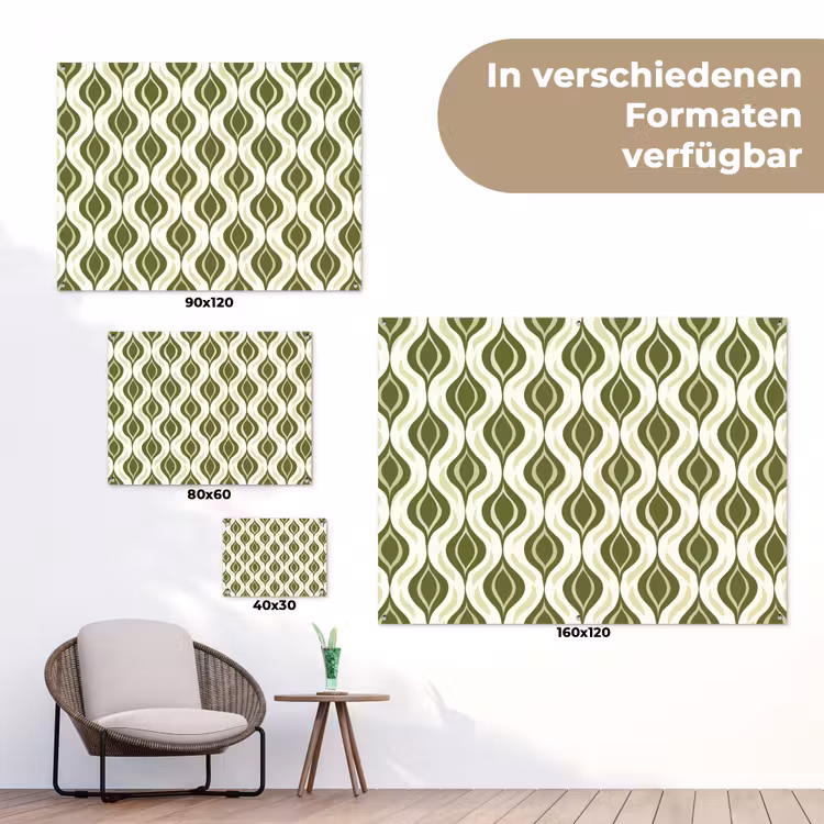Patroon - Retro - Groen tuinposter los doek klein 239 -Xsfeer9_DE