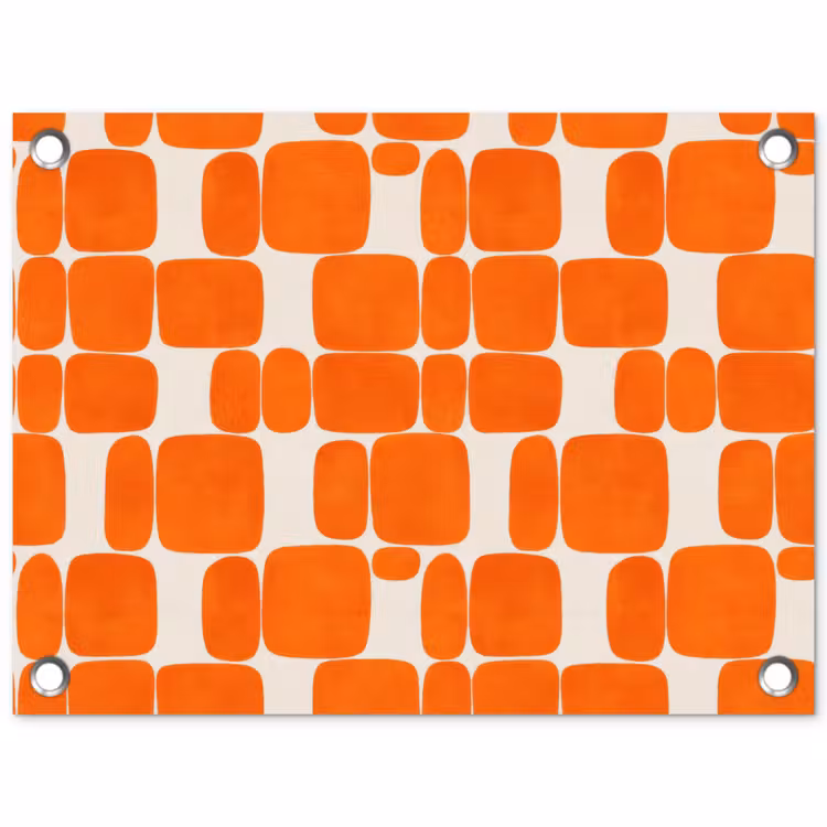 Patroon - Retro - Oranje tuinposter los doek klein 239 -3d
