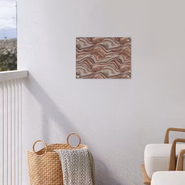 Patroon - Zandsteen - Travertijn tuinposter los doek klein 239 -sfeer8